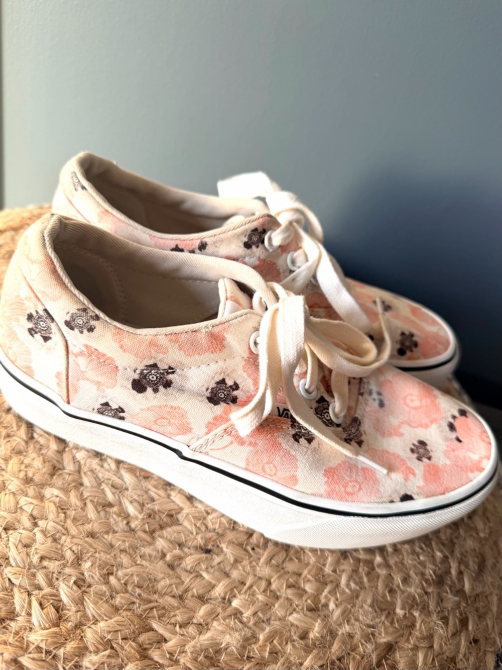 Vans Pink Floral Skate Shoes - Picture 4 of 8